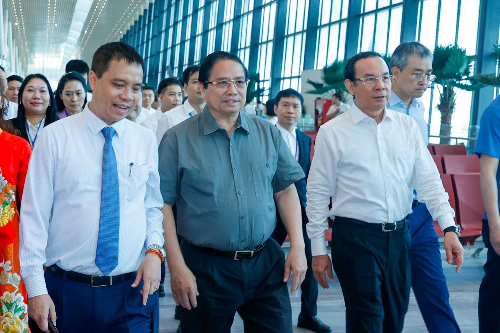 El primer ministro de Vietnam, Pham Minh Chinh, asistio a la ceremonia de inauguracion de la estacion T3. Foto: Su hermano