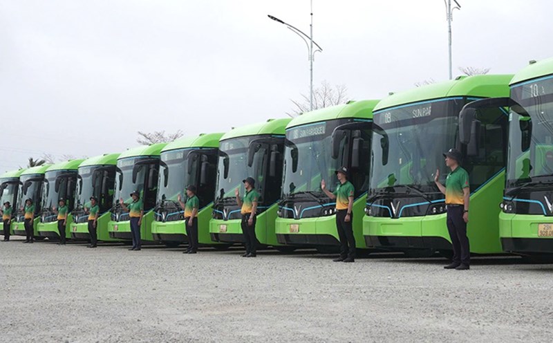 Tourists visiting Cat Ba (Hai Phong) can take free electric car trips. Photo: Minh Hung