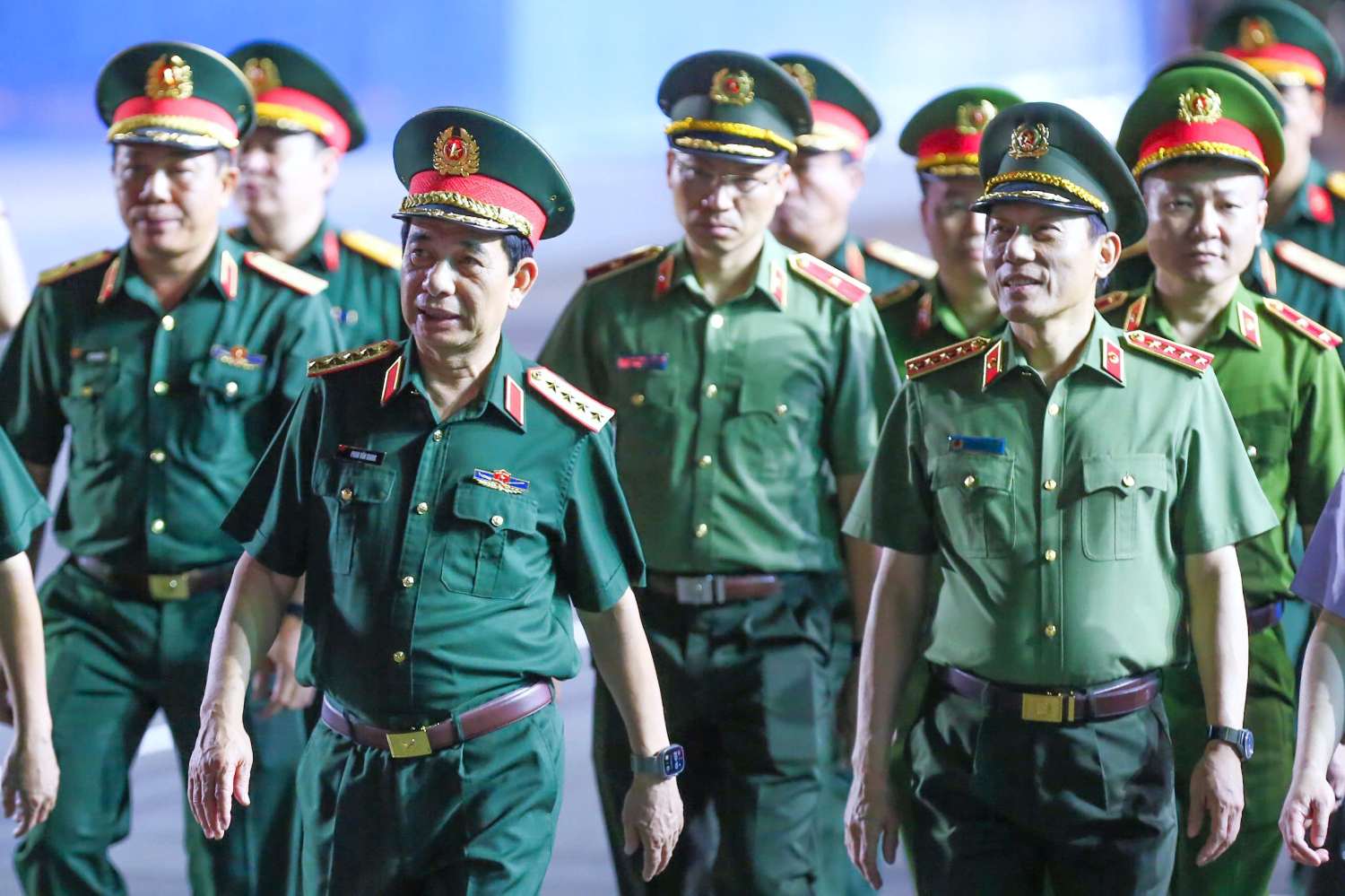 General Phan Van Giang - Minister of National Defense and General Luong Tam Quang - Minister of Public Security attended the parade. Photo: Thanh Vu