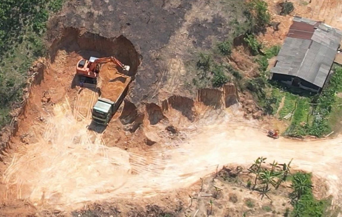 Scene of the illegal land exploitation case. Photo: Hung Tho