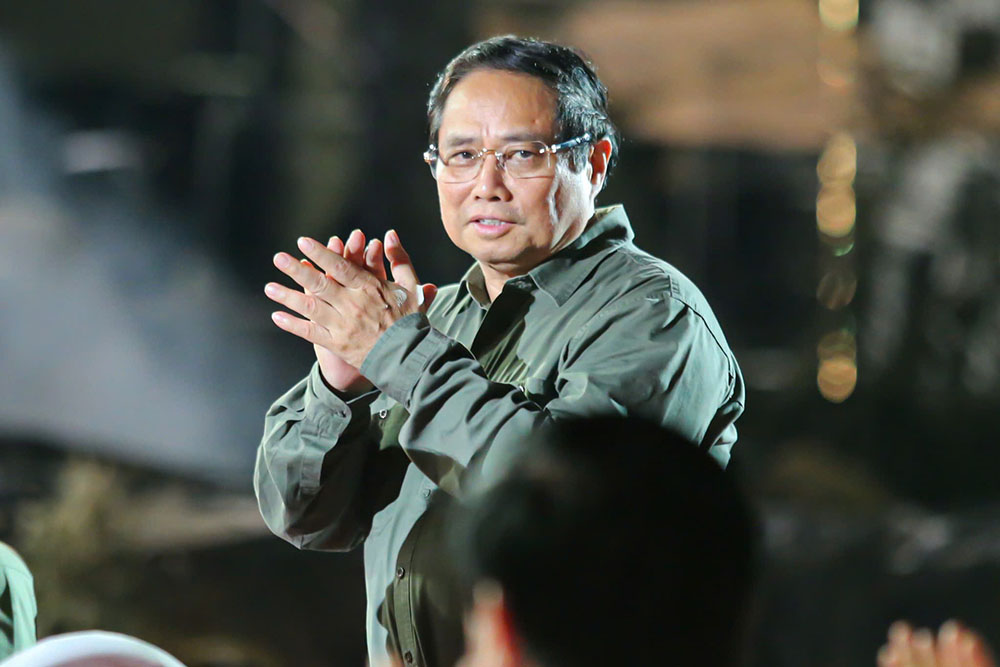 Prime Minister Pham Minh Chinh attended the art program "Memories left behind" in Tay Ninh province. Photo: Thanh Vu