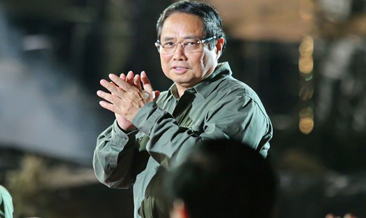 Thủ tướng Chính phủ Phạm Minh Chính tham dự chương trình nghệ thuật “Ký ức để lại” tại tỉnh Tây Ninh. Ảnh: Thanh Vũ