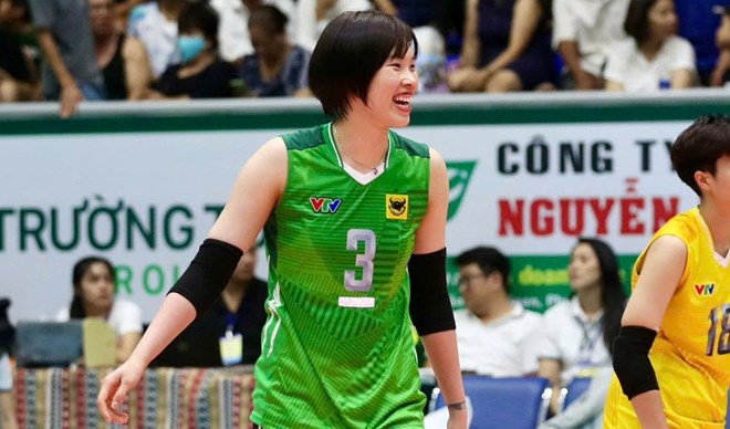Thanh Thuy is the captain of VTV Binh Dien Long An in the Asian tournament. Photo: VTV BDLA