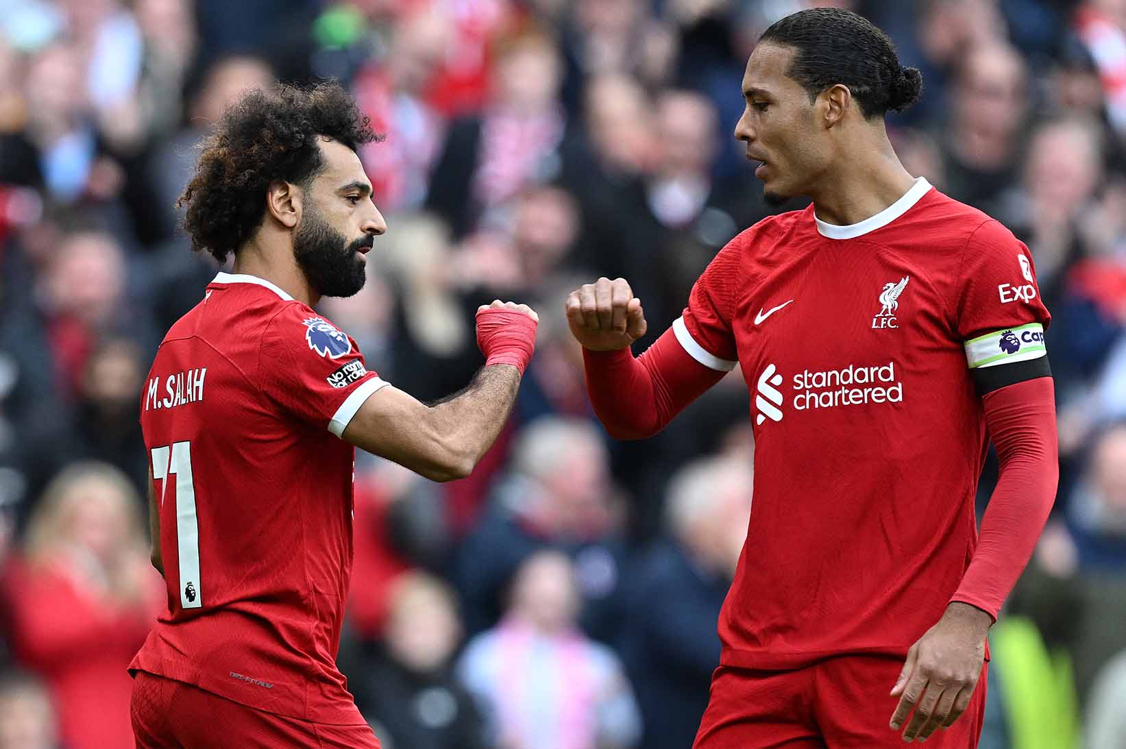 Salah y Van Dijk son dos de los idolos de la era mas exitosa de Liverpool desde el comienzo del siglo XXI hasta la fecha. Imagen de AFP