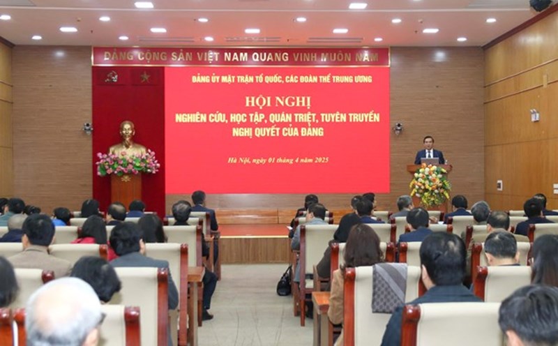 The Party Committee of the Fatherland Front and Central organizations will organize a conference to research, study, disseminate and propagate the Party's Resolution (taking place on April 1, 2025). Photo: Que Chi
