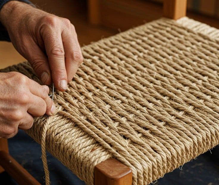 Using rope to reinforce ban chan is both effective and increases aesthetics for the family. Photo: Dat