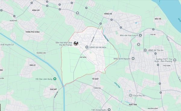 Phuc Tho district announced an invitation to businesses to invest in the construction of Hat Mon industrial cluster. Photo: Google maps
