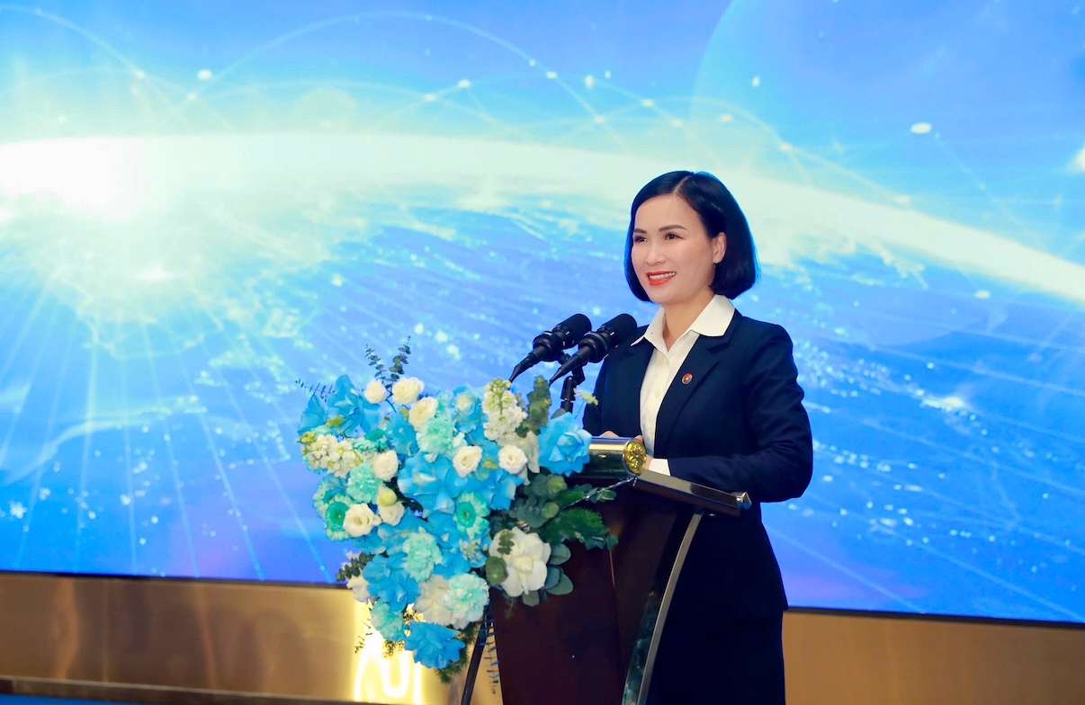 Chu tich Bui Thi Thanh Huong phat bieu tai Dai hoi. Anh: NCB
