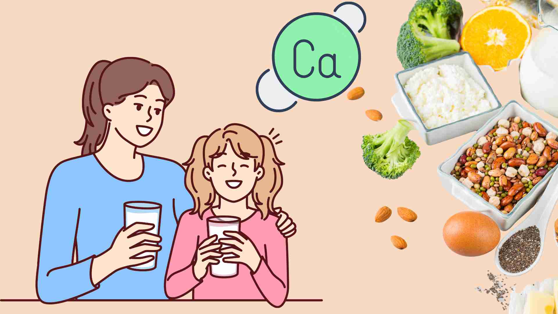 El momento de tomar calcio es muy importante para la salud. El dibujo: Baja la nube