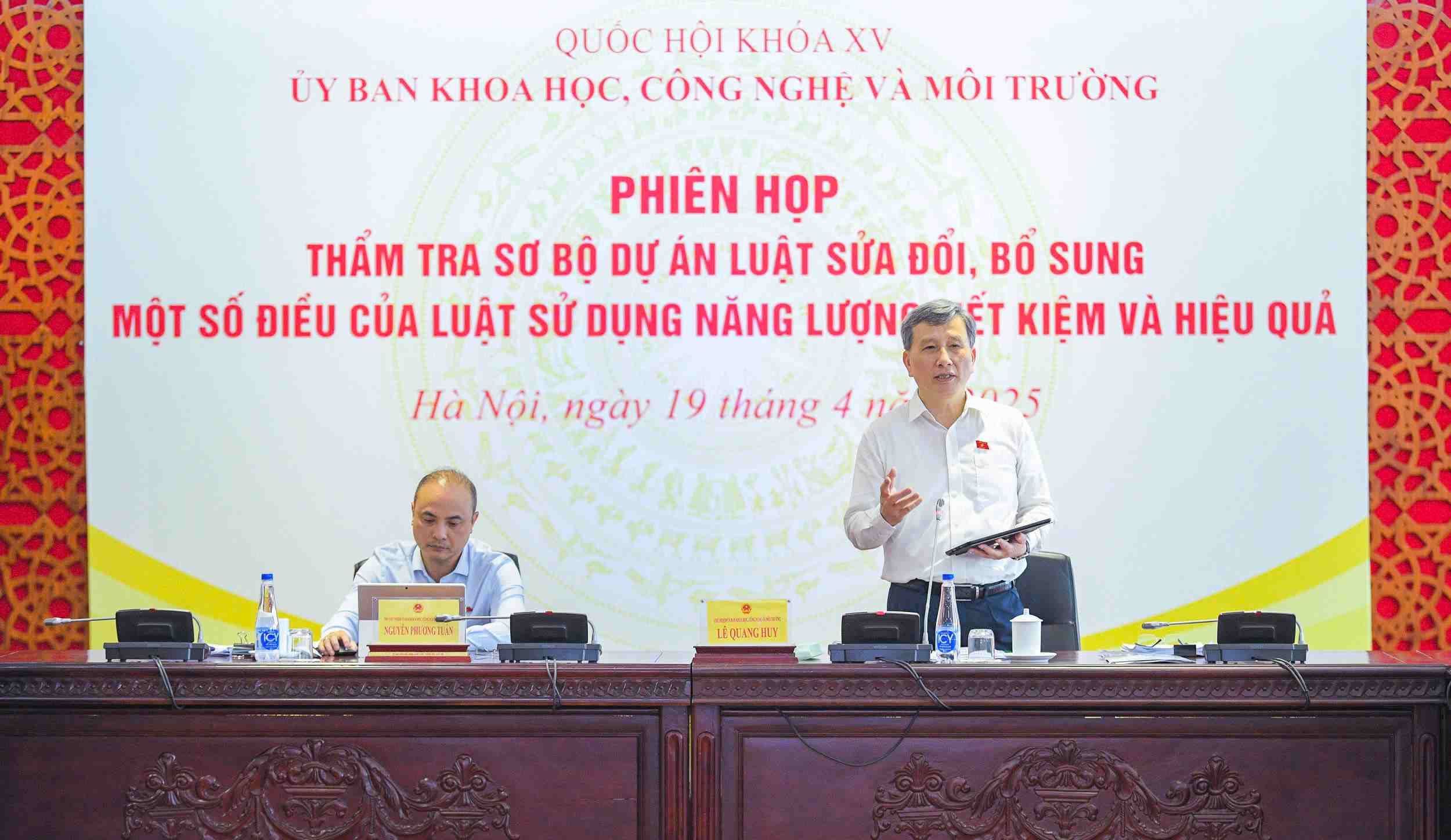 Chu nhiem Uy ban KHCN&MT cua Quoc hoi Le Quang Huy phat bieu chi dao