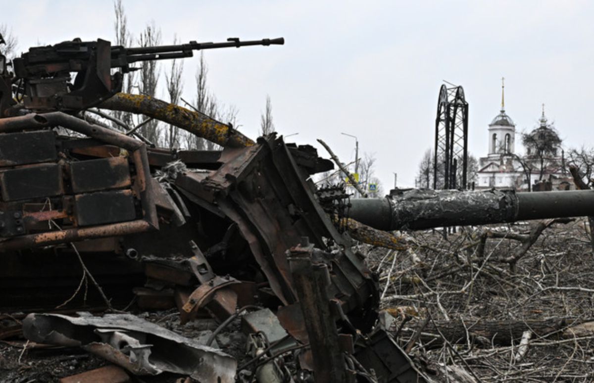 Un tanque ucraniano fue destruido en Kursk, Rusia. Imagen: Ministerio de Defensa de Rusia