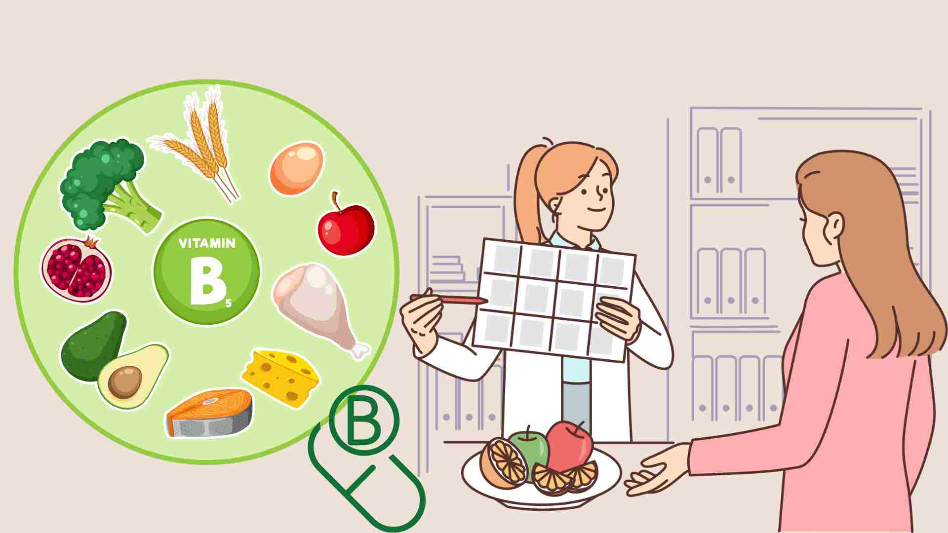 Algunas vitaminas B ayudan a perder peso, grasa interna. El dibujo: Baja la nube