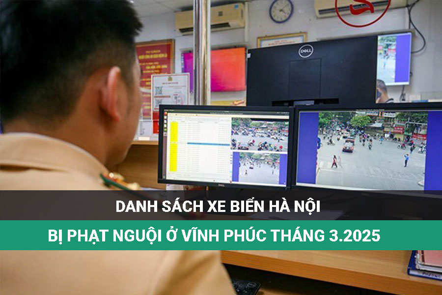 Hanoi-plate vehicles running red lights were recently fined in Vinh Phuc