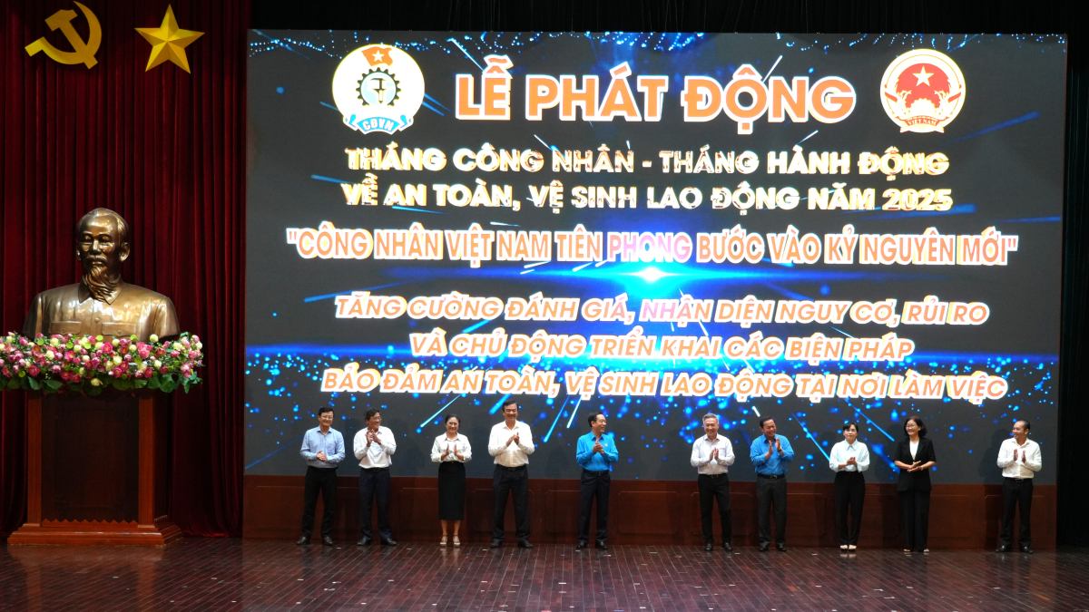 Ba Ria - Vung Tau launches Workers' Month - Month of action on occupational safety and health in 2025. Photo: Thanh An