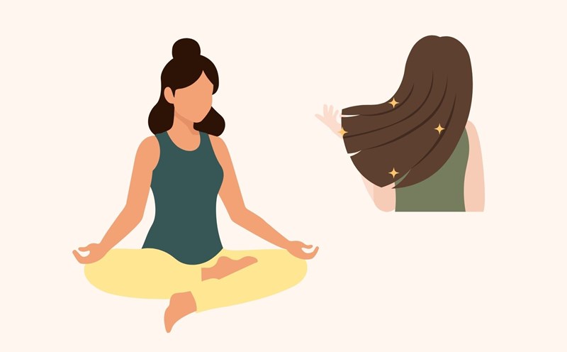 Hair grows faster thanks to 5 simple yoga poses per day. Graphics: Phuong Anh