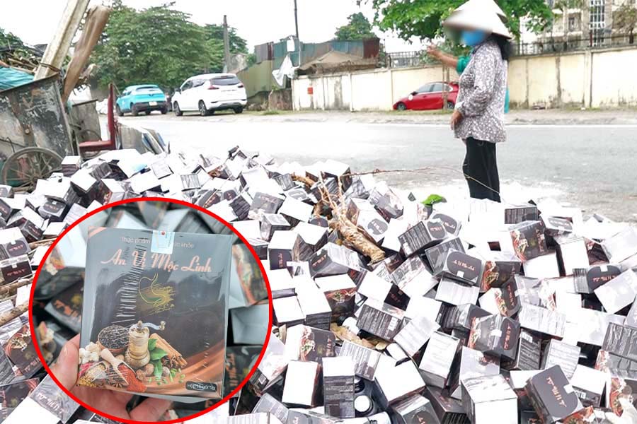 Functional foods, COVID-19 testckets thrown everywhere on Hanoi streets