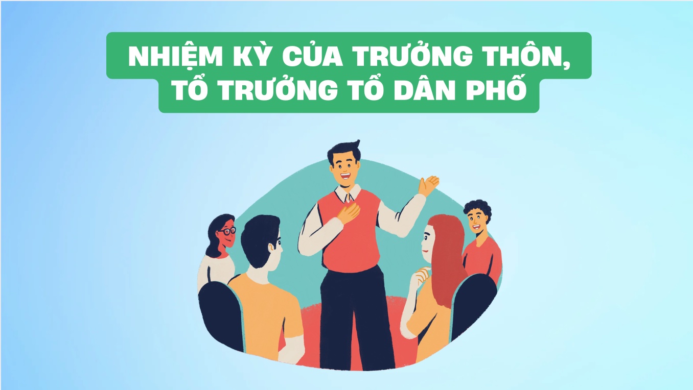 How many years is the term of the village chief and the head of the residential group?