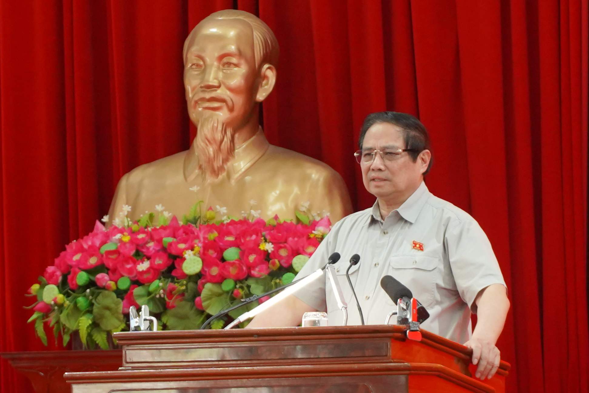 Thu tuong Pham Minh Chinh phat bieu ket luan. Anh: Ta Quang