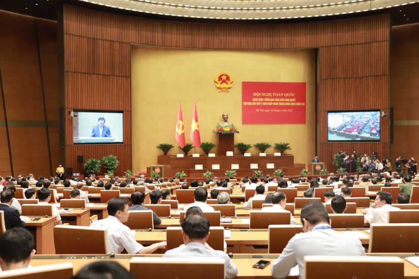 Overview of the National Conference to disseminate and implement the Resolution of the 11th Central Conference, 13th tenure. Photo: Tran Vuong