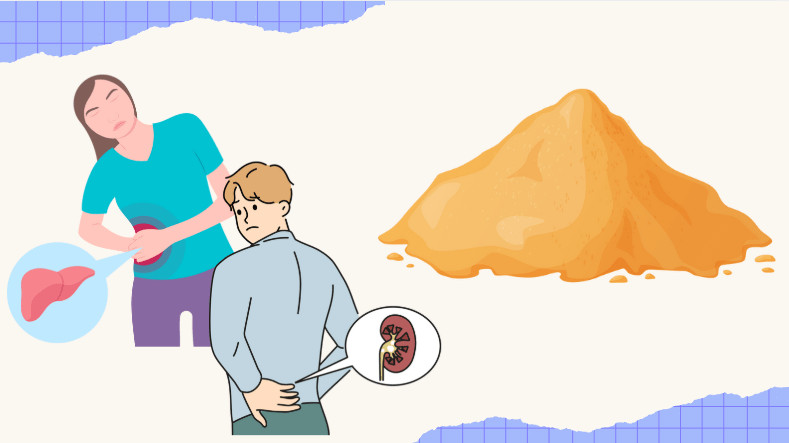 Aumento del riesgo de calculos renales, insuficiencia hepatica si se abusa de esta especia