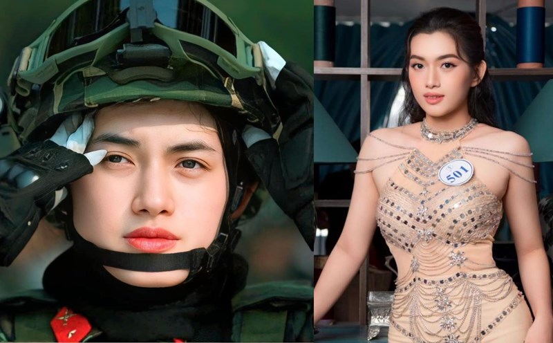 Phuong Ngoc in the costume of a Saigon villa soldier in a parade. Photo: Character provided