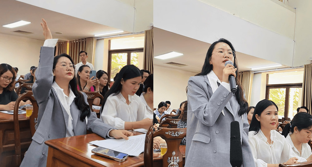 HanaGold representative spoke at the Business Voter meeting conference. Photo: Provided by the enterprise