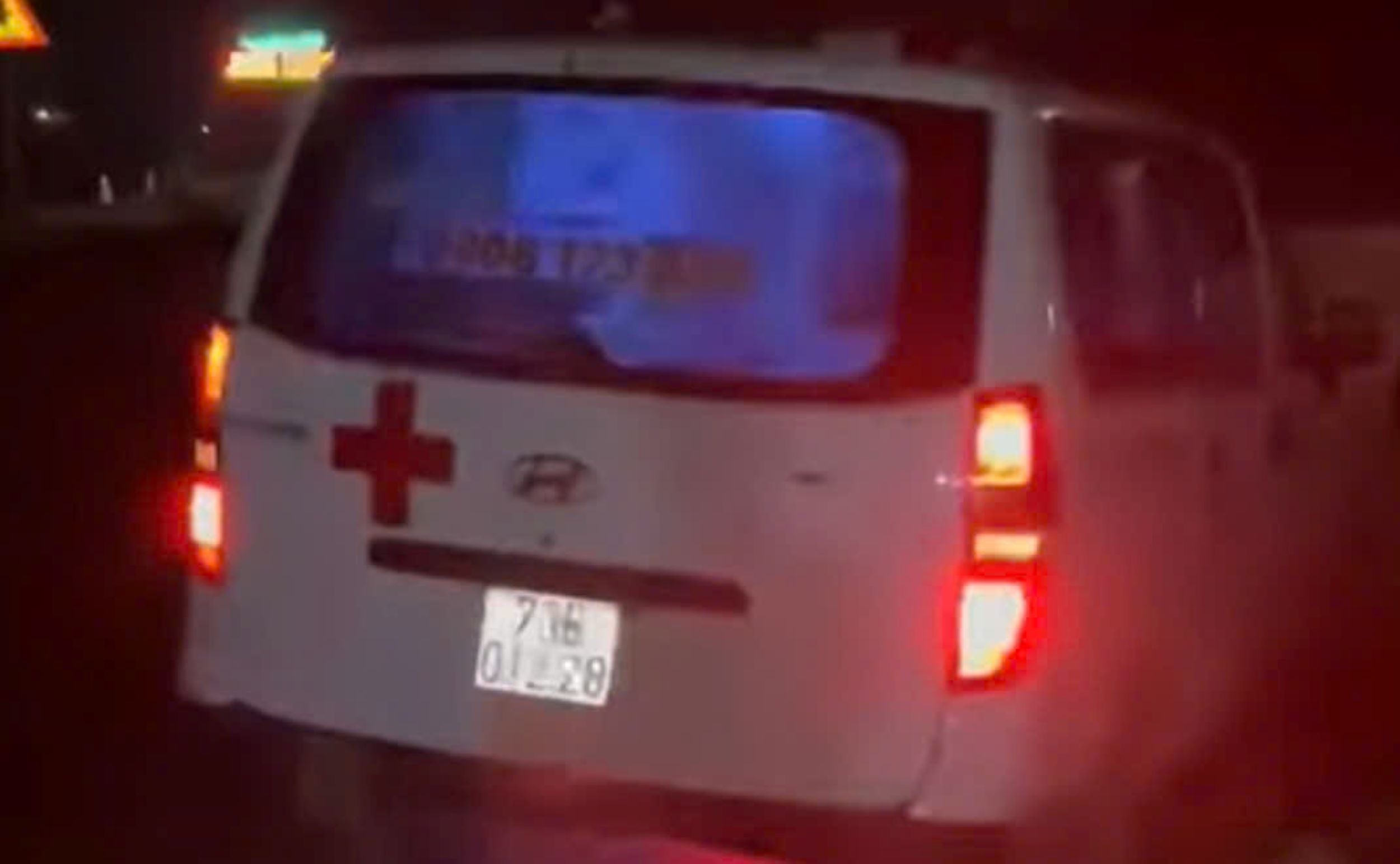 The ambulance was involved in a traffic accident. Photo: H.Nguyen