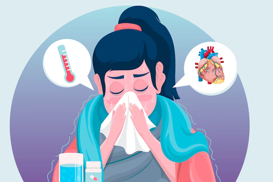 La gripe puede afectar a las personas con enfermedades del corazon. El dibujo de la Virgen