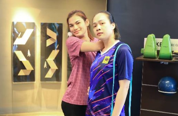 Chu cong Vi Thi Nhu Quynh (trai) ghi nhieu diem nhat cho VTV Binh Dien Long An o Cup cac cau lac bo nu chau A 2025 sau vong bang. Anh: VTV BDLA