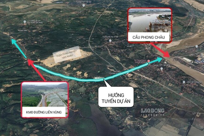 Đầu tư 99 tỉ đồng kéo dài đường liên vùng tới gần cầu Phong Châu
