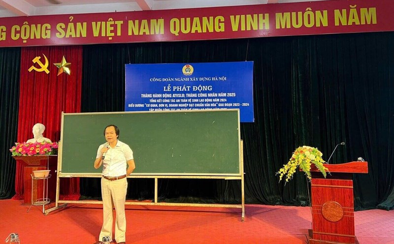 The Hanoi Construction Trade Union organizes a training course for occupational safety and hygiene in 2025. Photo: Trade Union