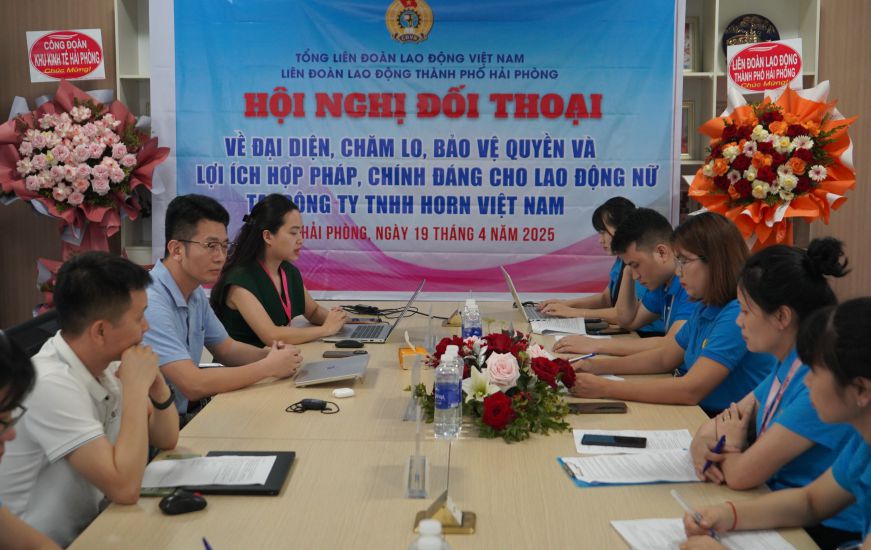 Discurso sobre el trabajo en la empresa Horn Vietnam. Imagen de la mañana