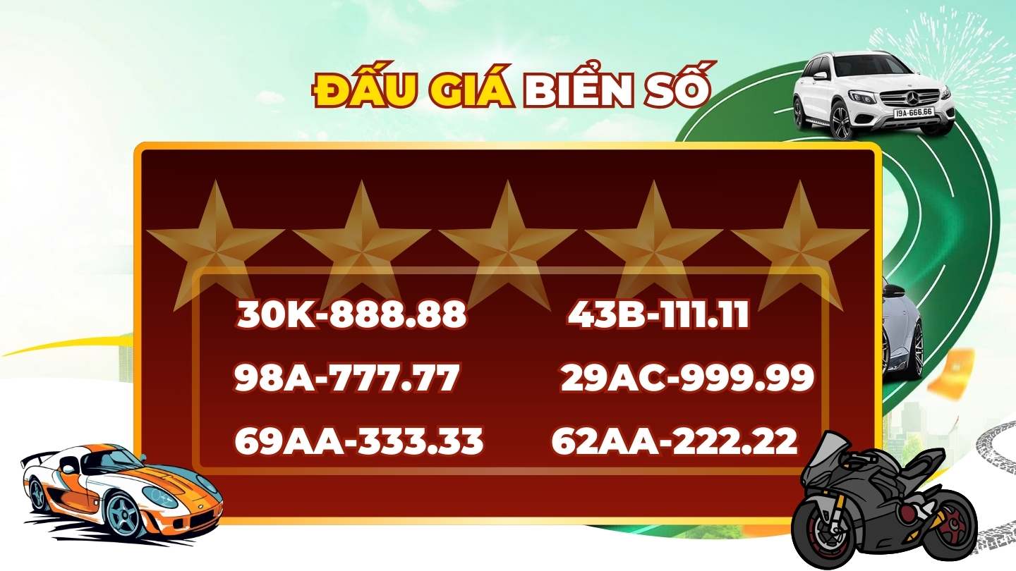 License plates 30K-888.88 and 29AC-999.99 will be available in the license plate auction on April 23