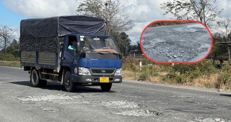 By 2028, the degraded road will be completely repaired. Photo: Hoang Loc