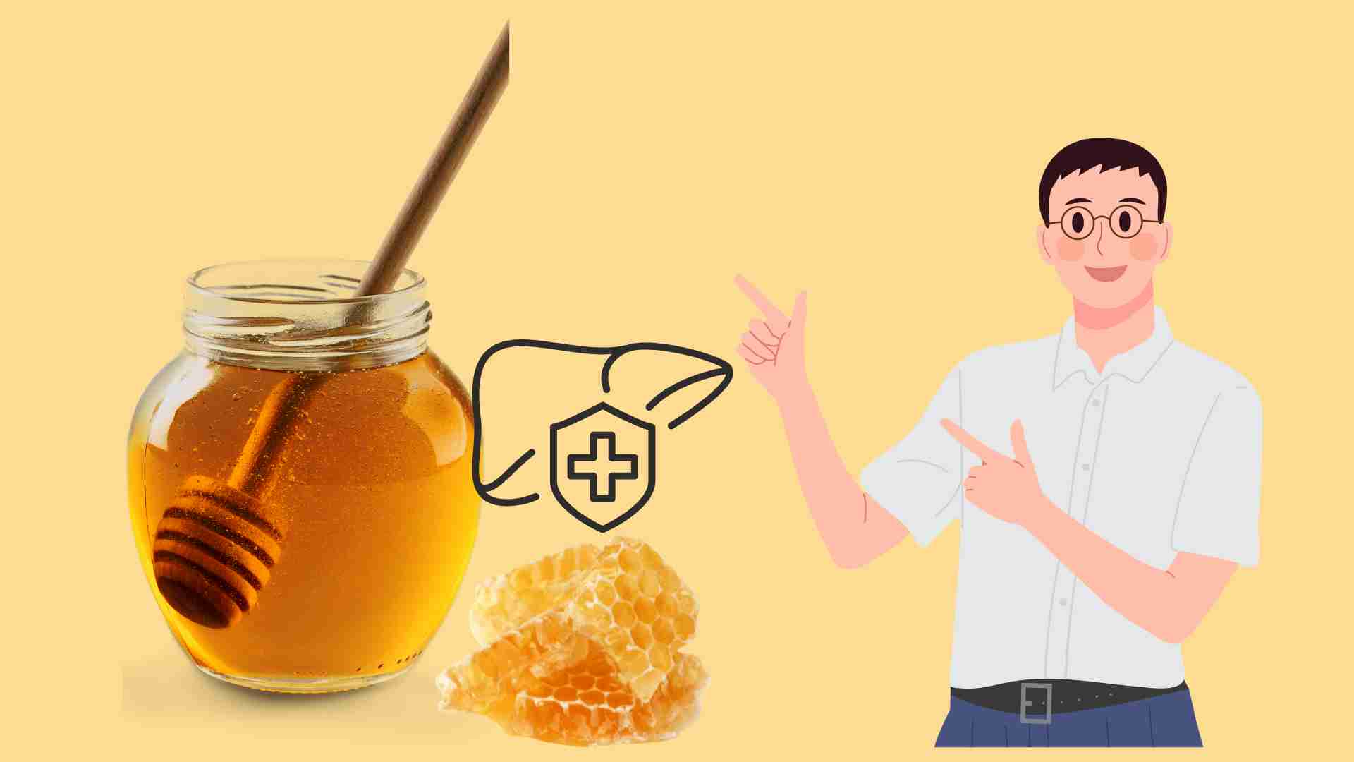 Honey is good for the liver in men. Graphics: Ha May