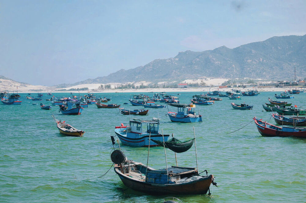 Son Hai duoc menh danh la “Dubai thu nho cua Viet Nam” nho khung canh nhung doi cat vang trai dai noi lien bo bien. Cai ten “Son Hai” cung xuat phat tu hinh thai dia hinh nhieu nang gio cua Ninh Thuan. Hang nam, ngoi lang phai doi mat voi vo so con gio bien quat manh vao vach da Mui Dinh, len loi vao ca nhung con thuyen, mai nha ben bo bien.