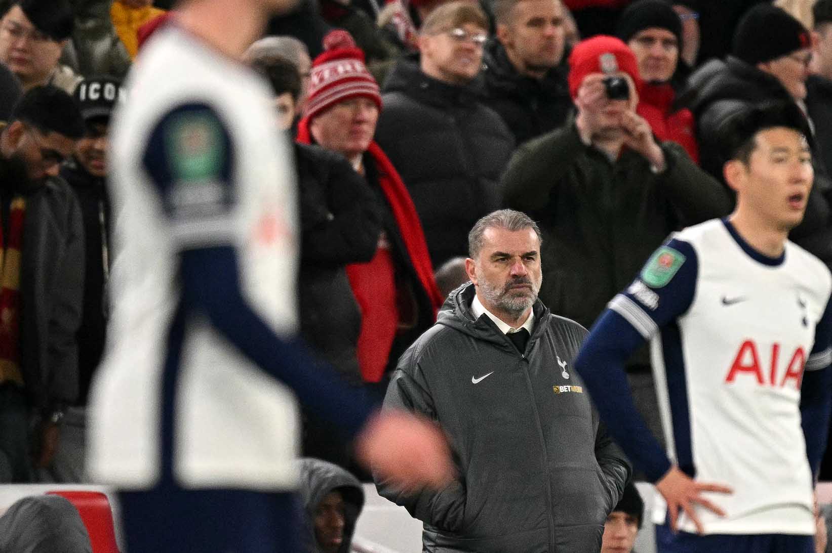Man trinh dien cua Ange Postecoglou va cac hoc tro tai Tottenham mua nay qua te. Anh: AFP