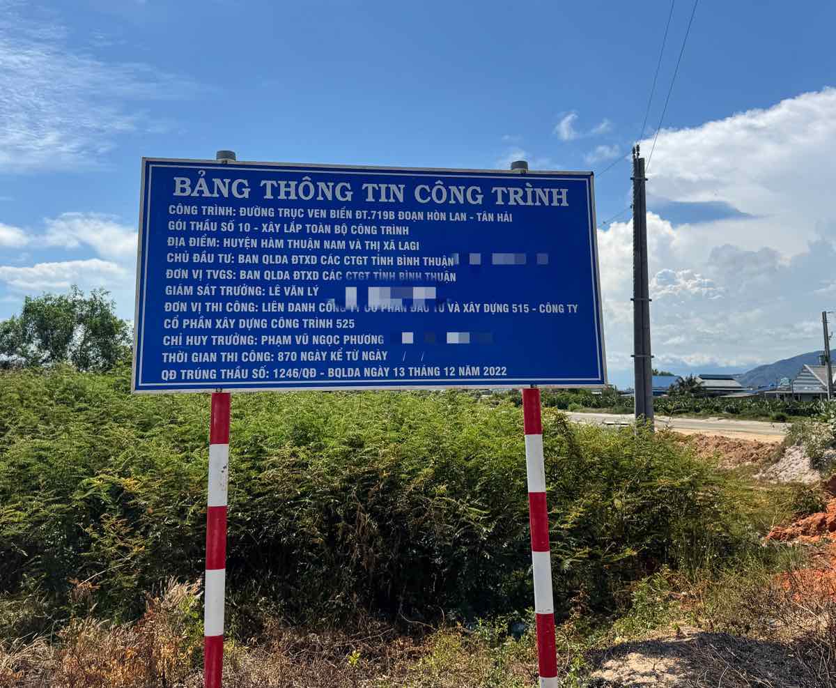 Còn vướng 0,8 km mặt bằng dự án đường ven biển từ Mũi Kê Gà đi Dinh Thầy Thím
