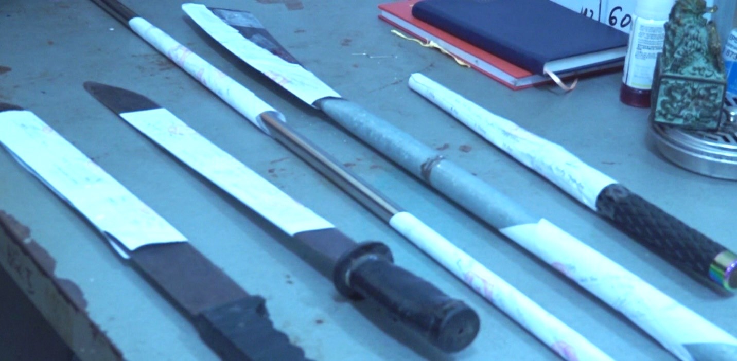 The weapons seized by the police. Photo: Dong Nai Provincial Police