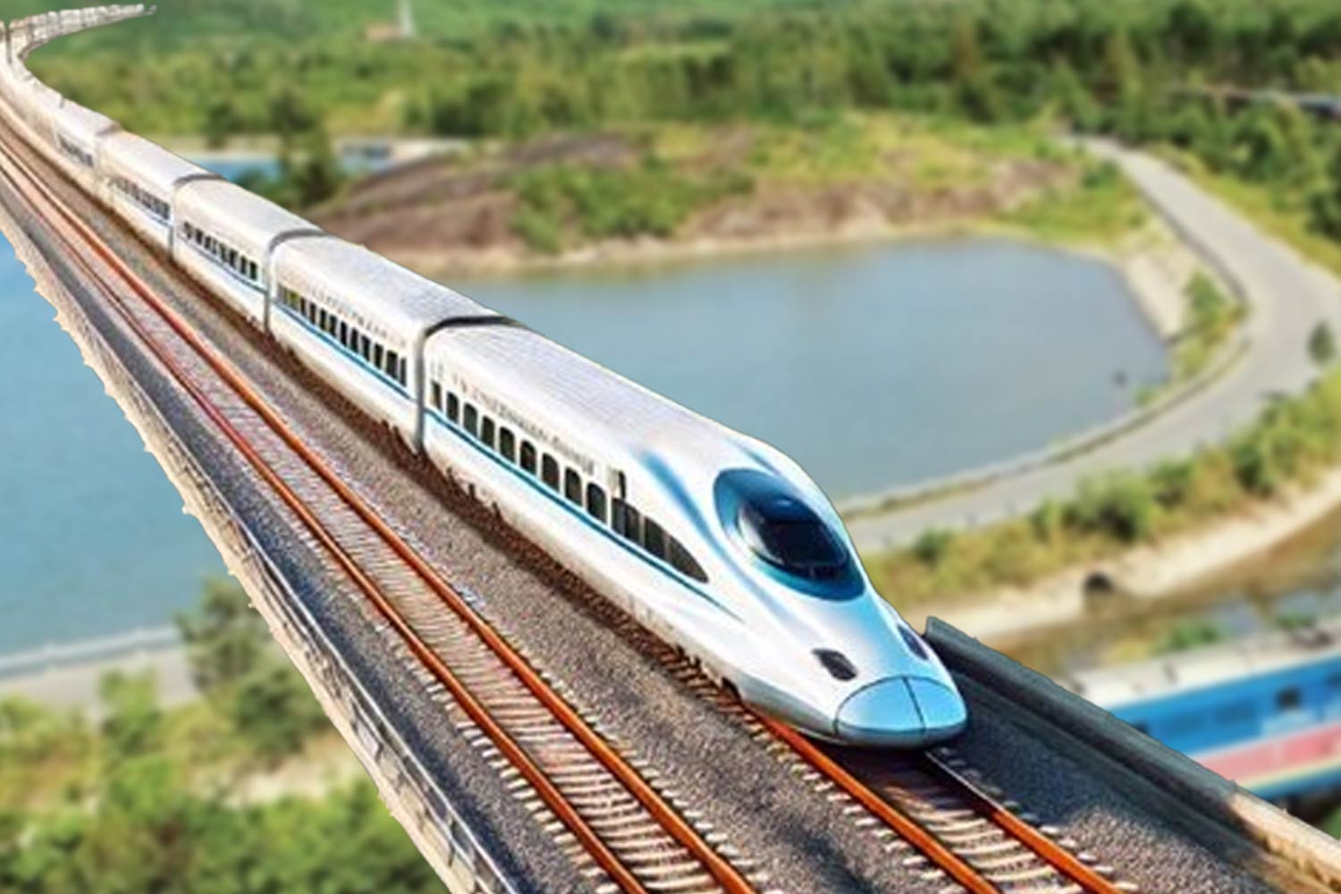 High-speed railway in Vietnam.