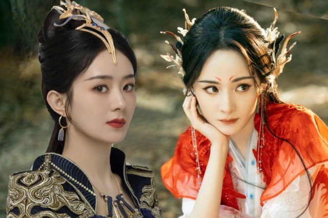 Zhao Liying in the movie "Du Phuong Hanh" and Yang Mi in the movie "Hoi Vui Tieu Hong Nuong: Nguyet Hong Thien". Photo: Provided by iQiyi Platform