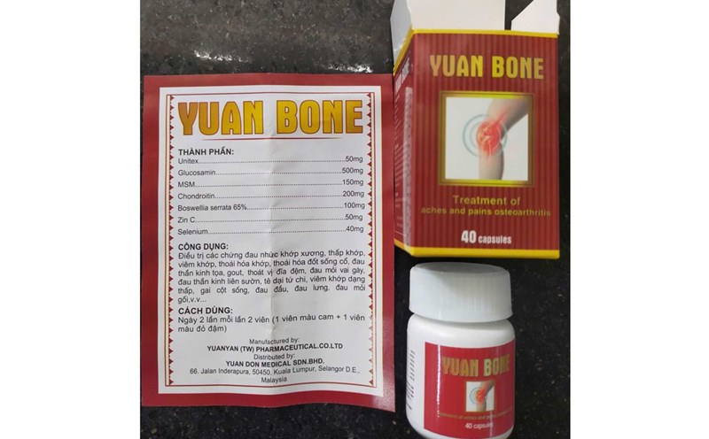 Image of fake Yuan Bone hard-fought foldable. Photo: Provided by the Department of Drug Administration