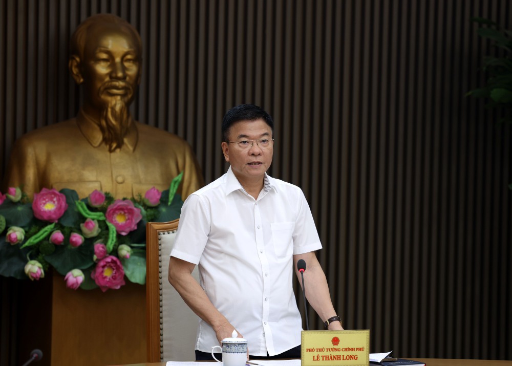 El Comisionado Central del Partido, Viceprimer Ministro Le Thanh Long presidio la reunion sobre el control, la gestion, la eliminacion de las dificultades y el desembolso de la inversion publica en 2025. Imagen de la VGP