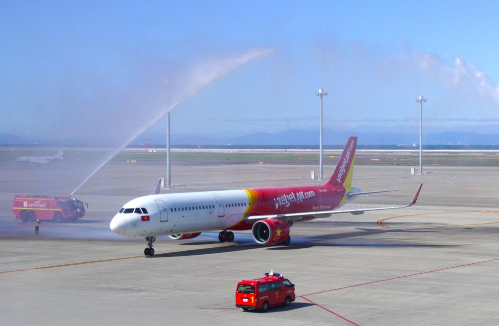 Tau bay Vietjet tai Nhat Ban. Anh: Vietjet