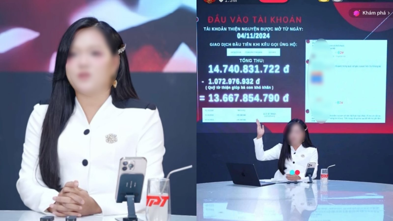 According to the Ministry of Public Security, individuals calling for charity to open their own bank accounts at each campaign to receive and manage all voluntary contributions. Photo: Cut from video of an individual publicly calling for support using his personal account