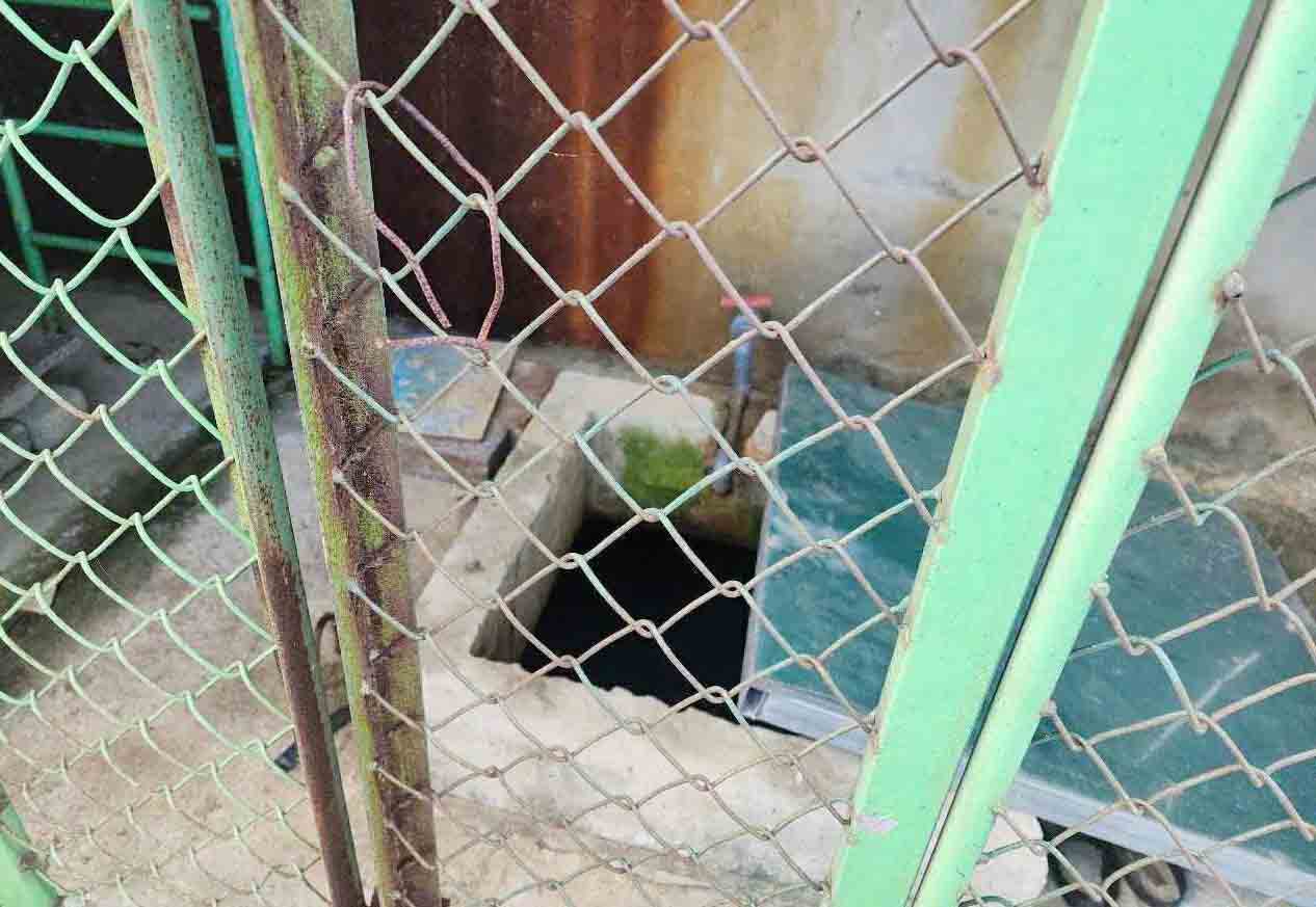 The water tank at Cam Trung Kindergarten - where the 5-year-old boy died. Photo: Trung Tuan