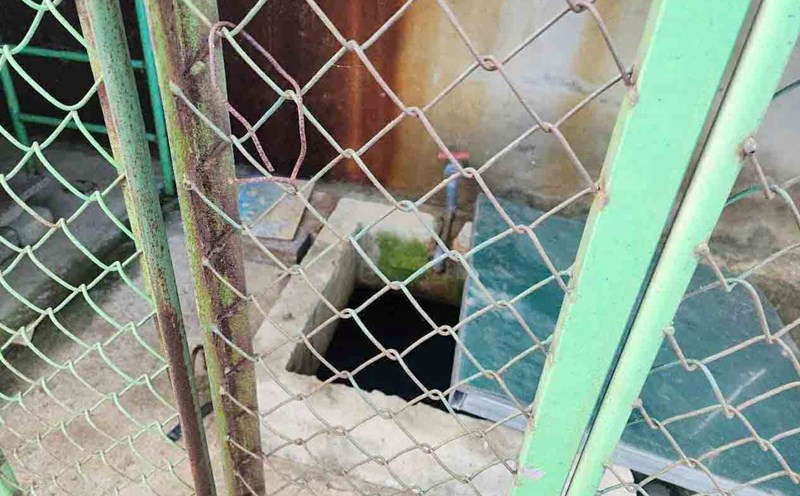 The water tank at Cam Trung Kindergarten - where the 5-year-old boy died. Photo: Trung Tuan