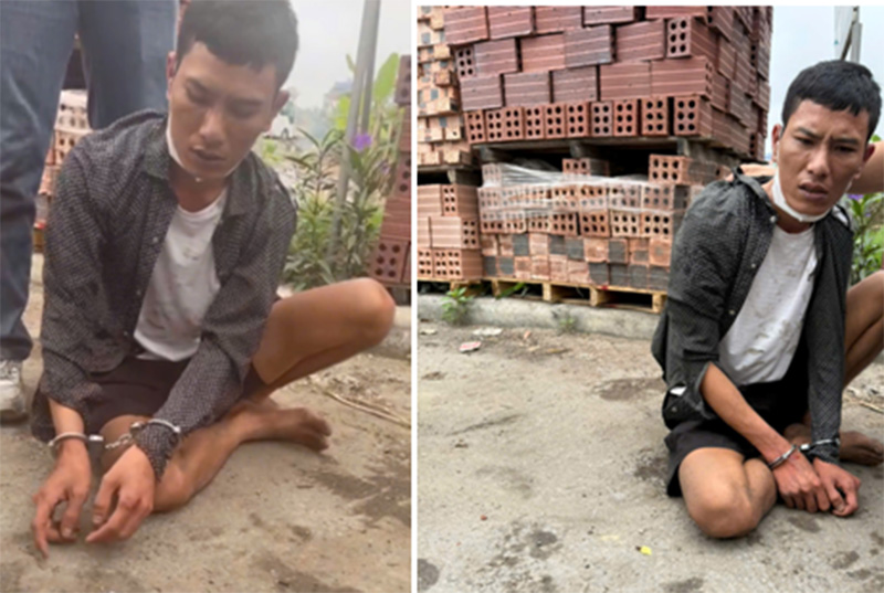 Công an phường Thủy Đường bắt quả tang đối tượng Vũ Văn Xuyên về hành vi tàng trữ trái phép chất ma túy. Ảnh: Công an Hải Phòng