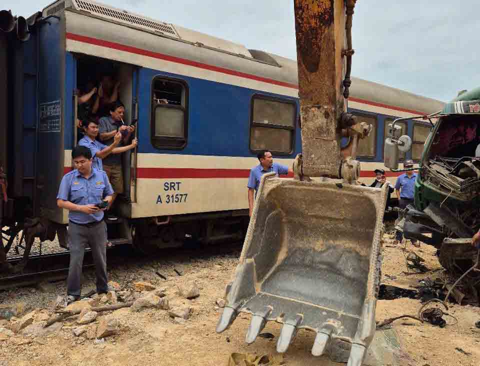 La escena del accidente de tren y camion en el pueblo de German Lien. Imagen de la Union Alemana