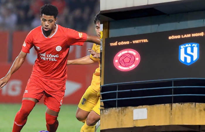 Viettel tiene que usar temporalmente algunos elementos en el estadio de Hang Ton en el partido de la ronda 20 de la V.League. Imagen de la ciudad de Minh Minh